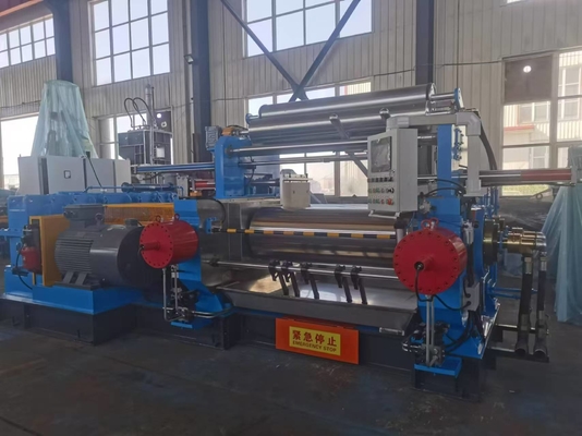 comprar Máquina de mistura de borracha de trabalho pesado de emergência de segurança de parada dois rolos controlados por PLC online manufacture