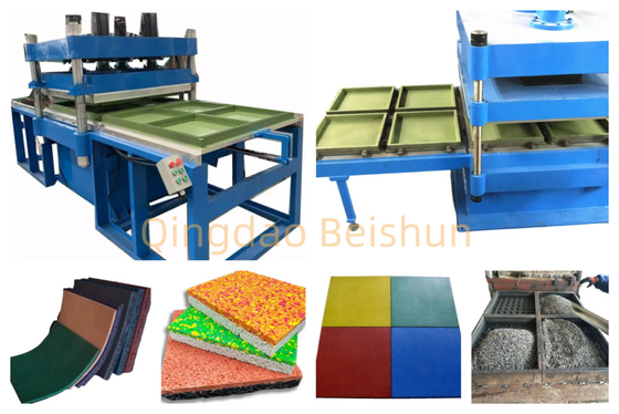 comprar Máquina de produção de azulejos de piso de borracha de alta potência, máquina de moldagem de azulejos de borracha personalizável em diferentes tamanhos online manufacture