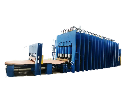 Máquina de vulcanização de placas planas de borracha totalmente automática controlada por PLC para linha de produção de correios transportadores de borracha