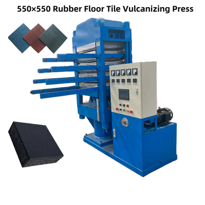 Máquina de vulcanização de telhas de piso de borracha de 4 camadas / Máquina de fabricação de telhas de piso de grânulos de borracha